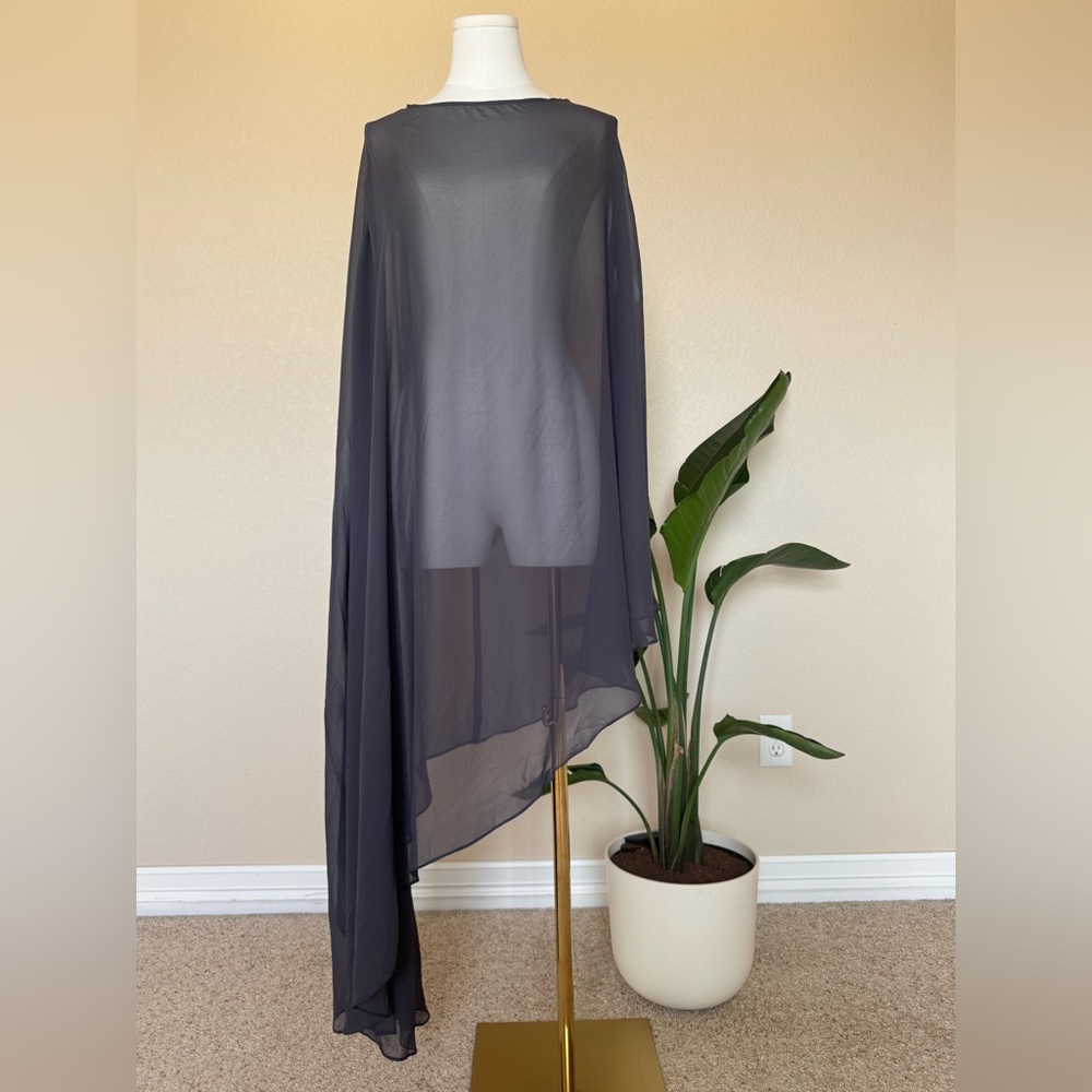 Zara Sheer Gray Tunic Top